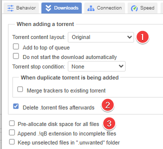 !When adding a torrent